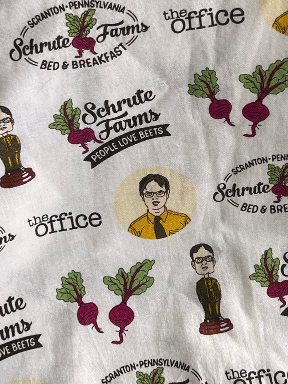 Schrute Farms The Office Beet Print Fabric